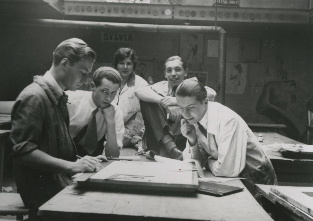 étudiants architectes en 1950
